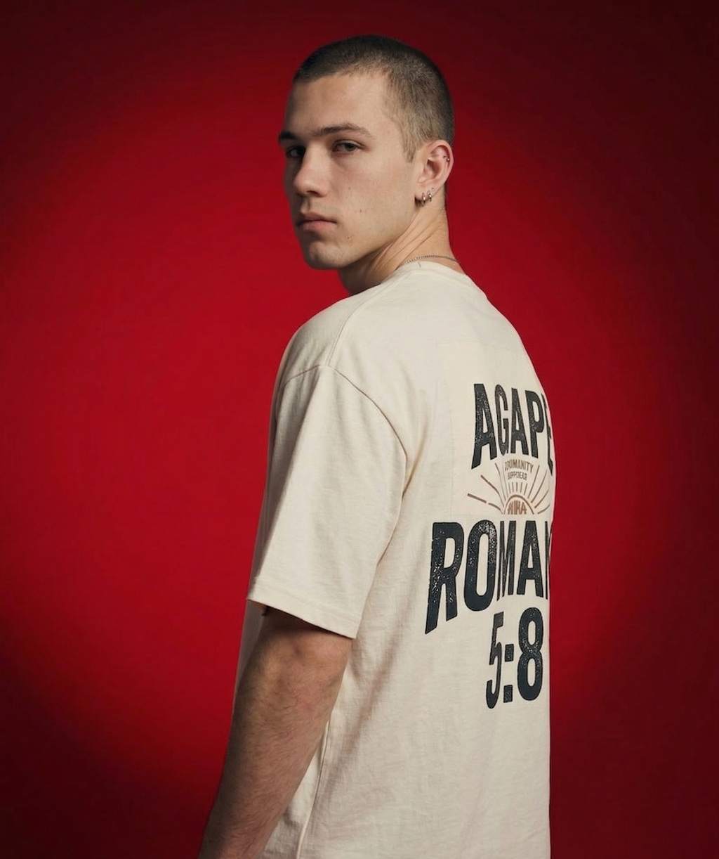 AGAPE Heavyweight Oversized Tee – Vintage Cream