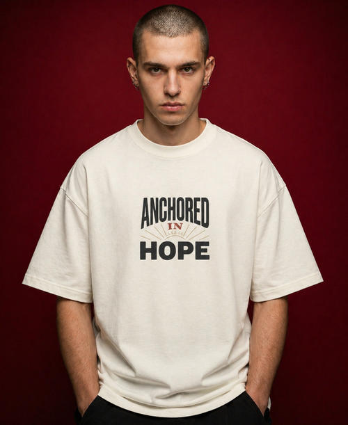 Anchored in hope Oversized Tee off white