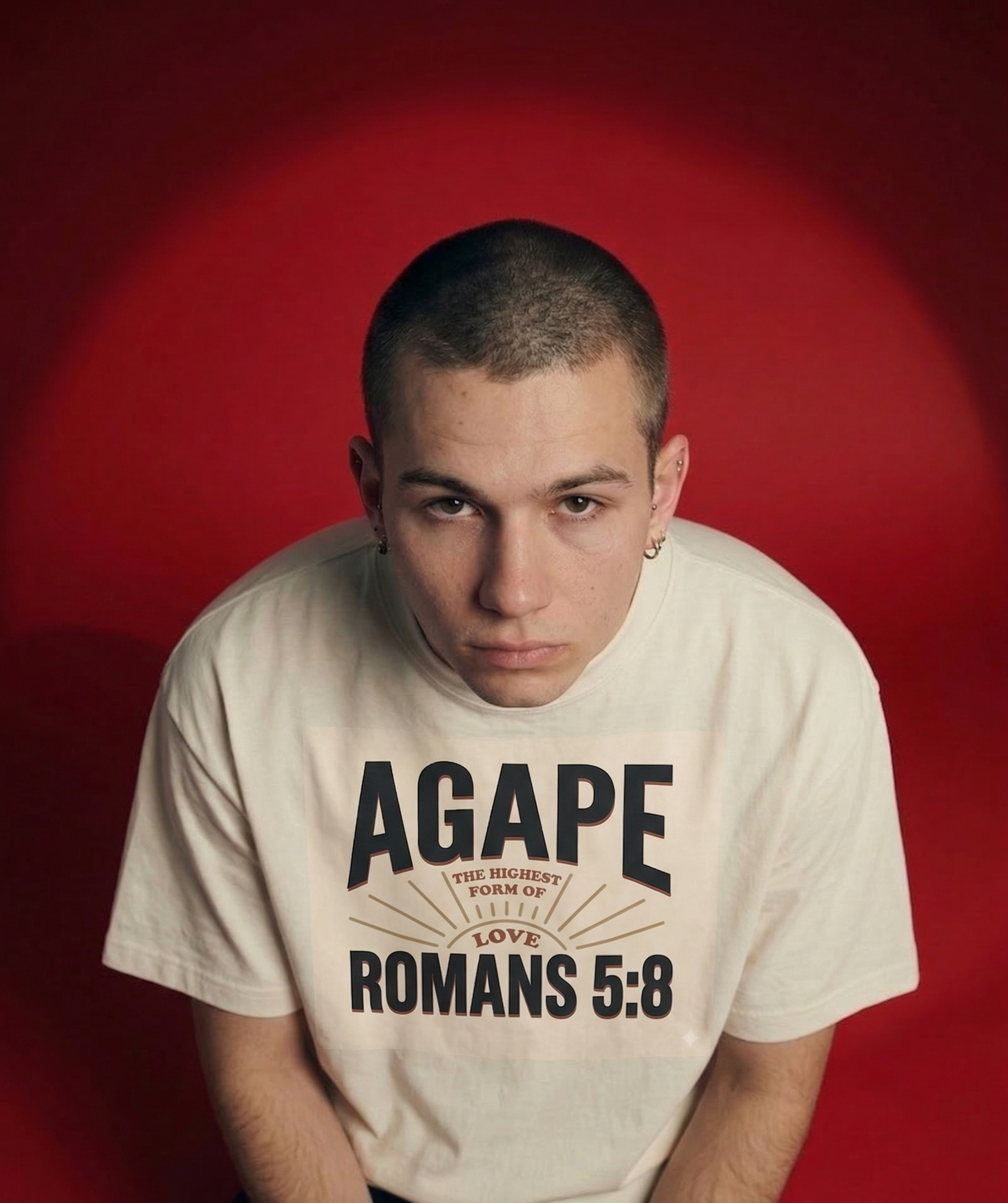 AGAPE Heavyweight Oversized Tee – Vintage Cream