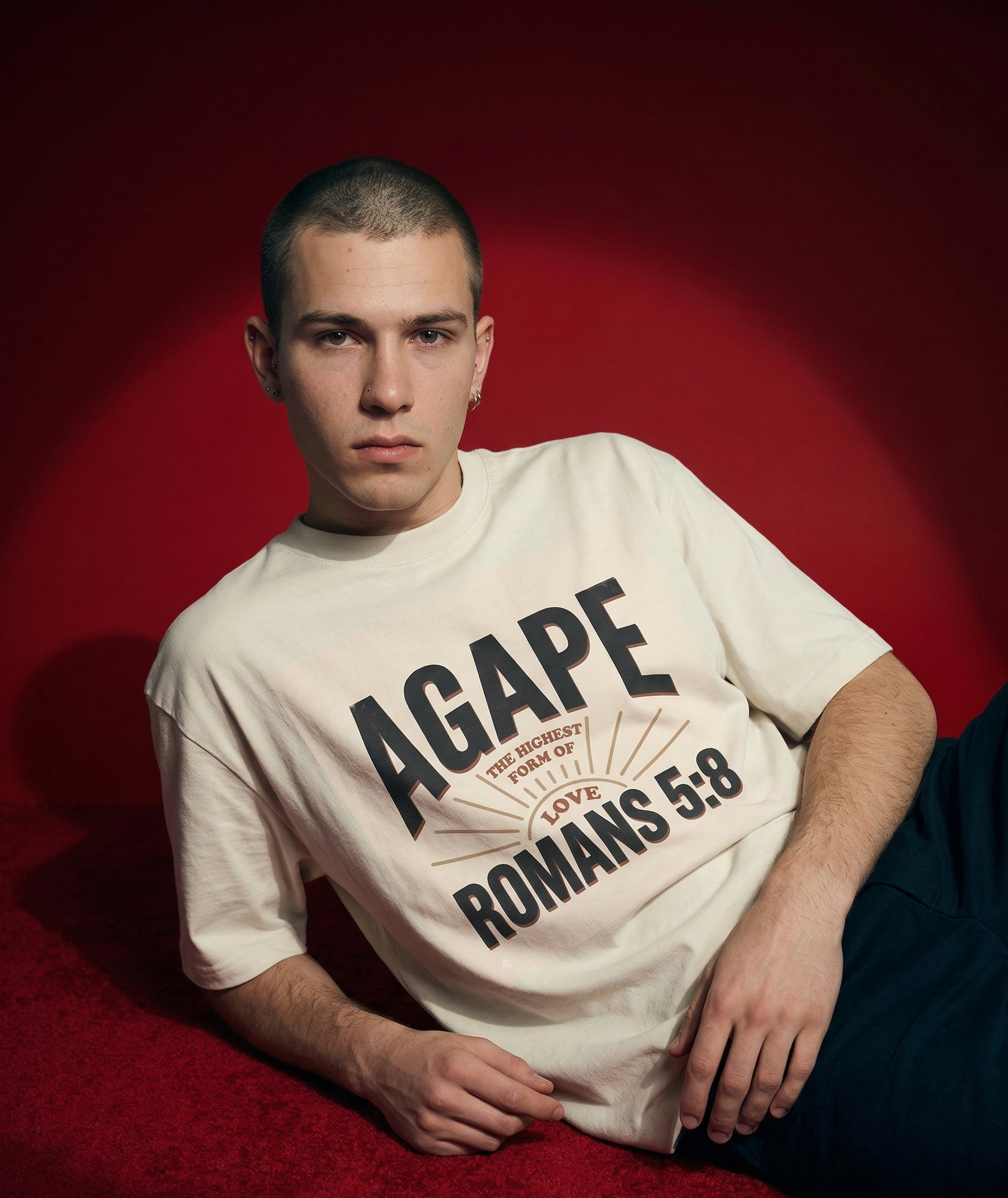 AGAPE Heavyweight Oversized Tee – Vintage Cream